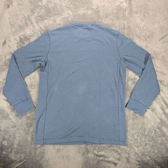Eddie Bauer Outdoor Thermal Shirt Mens TL Blue Waffle Knit Stretch Crew Casual - Picture 3 of 7